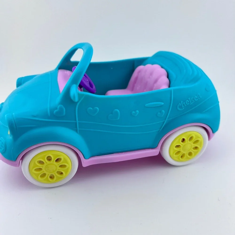Barbie Chelsea Doll Convertible Car Blue Pink Purple Yellow Heart Mattel Vehicle